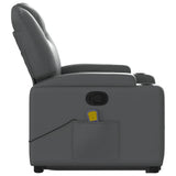 Stand up Massage Recliner Chair Grey Faux Leather