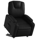 Electric Stand up Recliner Chair Black Faux Leather - Side View
