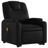 Electric Stand up Massage Recliner Chair Black Faux Leather - Side View