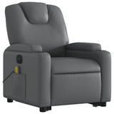 Electric Stand up Massage Recliner Chair Grey Faux Leather - Top-Down View