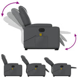 Electric Stand up Massage Recliner Chair Grey Faux Leather