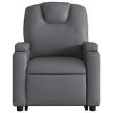 Electric Stand up Massage Recliner Chair Grey Faux Leather - Extra Image