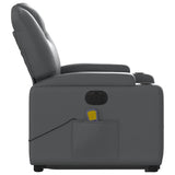 Electric Stand up Massage Recliner Chair Grey Faux Leather - Extra Image