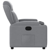 Recliner Chair Light Grey Fabric - Close-Up Angle