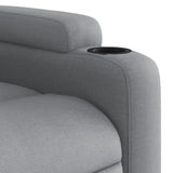 Recliner Chair Light Grey Fabric - Low Angle