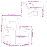 Recliner Chair Light Grey Fabric
