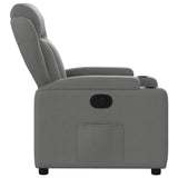 Recliner Chair Dark Grey Fabric - Close-Up Angle