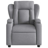 Massage Recliner Chair Light Grey Fabric - Close-Up Angle