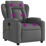 Massage Recliner Chair Dark Grey Fabric - Front View