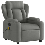 Massage Recliner Chair Dark Grey Fabric - Side View
