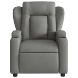 Massage Recliner Chair Dark Grey Fabric - Close-Up Angle