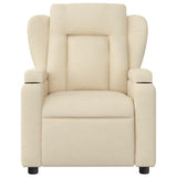 Massage Recliner Chair Cream Fabric - Close-Up Angle