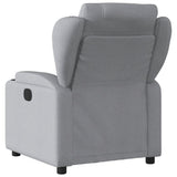 Electric Recliner Chair Light Grey Fabric - Top-Down View