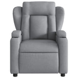 Electric Recliner Chair Light Grey Fabric - Low Angle