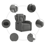Electric Recliner Chair Dark Grey Fabric - Close-Up Angle