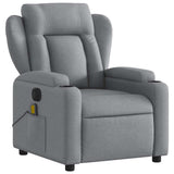 Electric Massage Recliner Chair Light Grey Fabric - Top-Down View