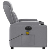 Electric Massage Recliner Chair Light Grey Fabric