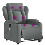 Electric Massage Recliner Chair Dark Grey Fabric - Side View