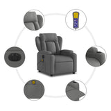 Electric Massage Recliner Chair Dark Grey Fabric