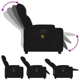 Electric Massage Recliner Chair Black Fabric