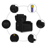 Electric Massage Recliner Chair Black Fabric - Low Angle