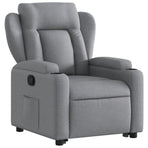 Stand up Recliner Chair Light Grey Fabric