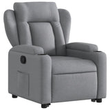 Stand up Recliner Chair Light Grey Fabric - Side View