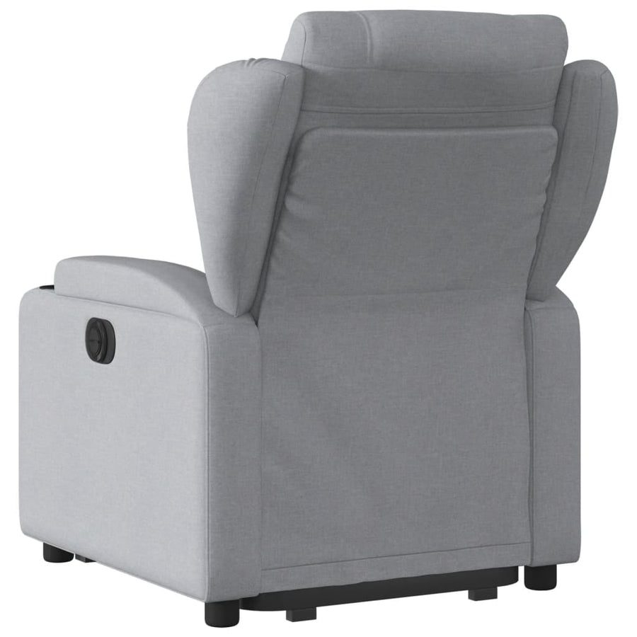 Stand up Recliner Chair Light Grey Fabric
