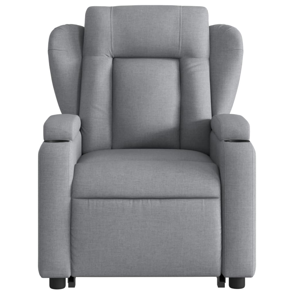 Stand up Recliner Chair Light Grey Fabric