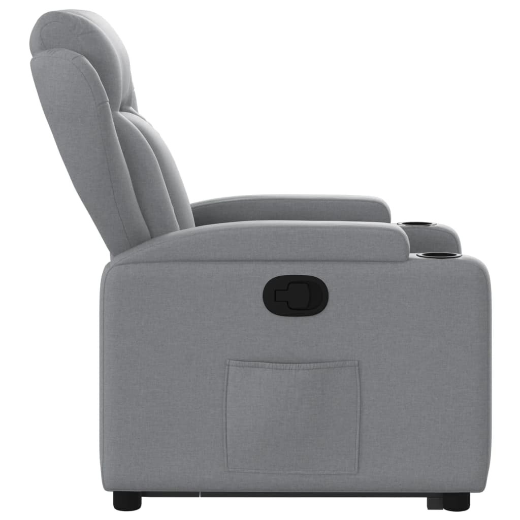 Stand up Recliner Chair Light Grey Fabric