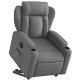 Stand up Recliner Chair Dark Grey Fabric - Side View