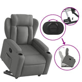 Stand up Recliner Chair Dark Grey Fabric - Rear View