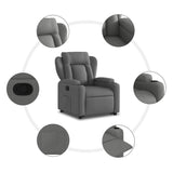 Stand up Recliner Chair Dark Grey Fabric - Low Angle