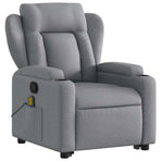 Stand up Massage Recliner Chair Light Grey Fabric