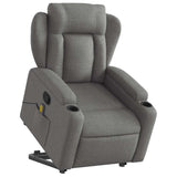 Stand up Massage Recliner Chair Dark Grey Fabric - Side View
