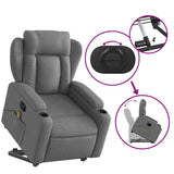 Stand up Massage Recliner Chair Dark Grey Fabric - Rear View