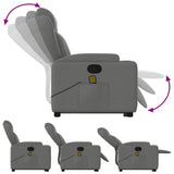 Stand up Massage Recliner Chair Dark Grey Fabric