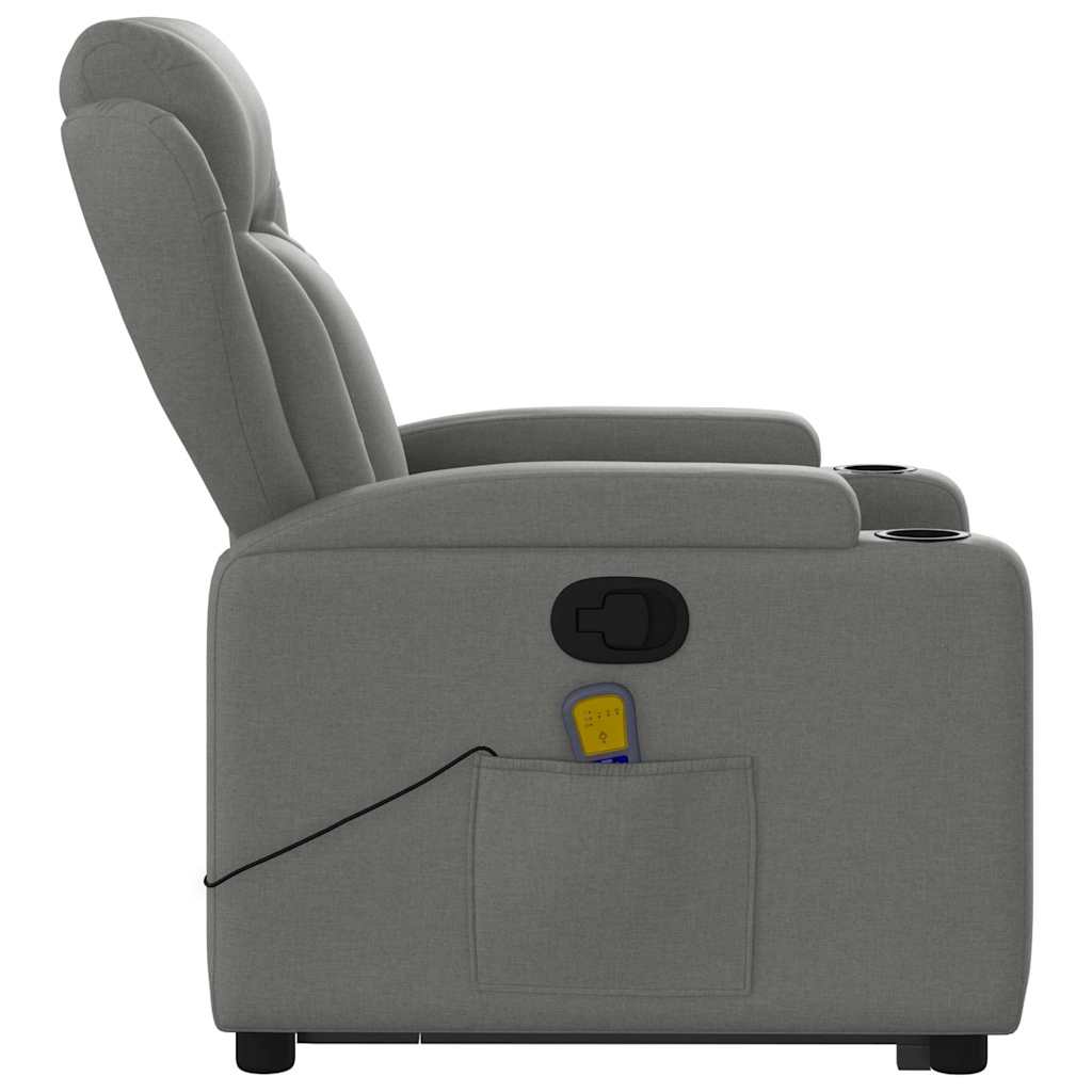 Stand up Massage Recliner Chair Dark Grey Fabric