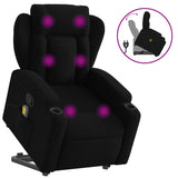 Stand up Massage Recliner Chair Black Fabric - Front View