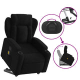Stand up Massage Recliner Chair Black Fabric - Rear View