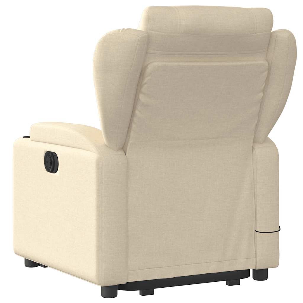 Stand up Massage Recliner Chair Cream Fabric
