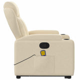 Stand up Massage Recliner Chair Cream Fabric