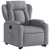 Electric Stand up Recliner Chair Light Grey Fabric - Side View
