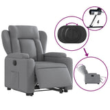 Electric Stand up Recliner Chair Light Grey Fabric - 45-Degree Angle