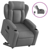 Electric Stand up Recliner Chair Dark Grey Fabric
