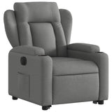 Electric Stand up Recliner Chair Dark Grey Fabric - Side View