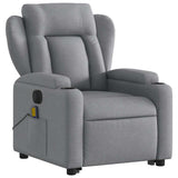 Electric Stand up Massage Recliner Chair Light Grey Fabric - Top-Down View