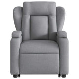 Electric Stand up Massage Recliner Chair Light Grey Fabric
