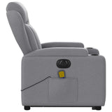 Electric Stand up Massage Recliner Chair Light Grey Fabric - Extra Image