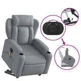 Electric Stand up Massage Recliner Chair Light Grey Fabric - Extra Image